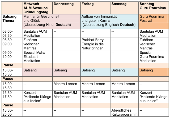 Santulan Guru Pournima 07 2020 Stundenplan